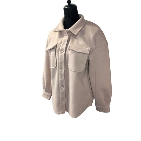 Avec Les Filles Oversized Woven Shacket in Blush Medium - Picture 8 of 13
